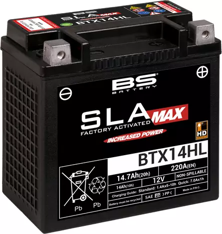 BS Battery BTX14HL (FA) SLA MAX - Sealed & Activated - Duell muut varaosat ja tarvikkeet - 131269 - 1