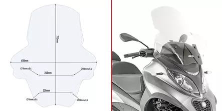GIVI SPOILER PIAGGIO 350/500 MP3 - Duell MP varaosat ja tarvikkeet - 100179 - 1