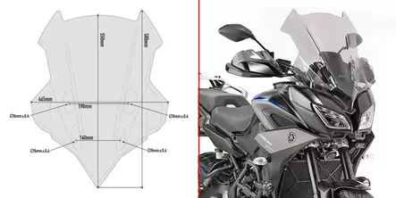 Givi Tuuliilasi 55x46.5cm Tracer 900 18- - Duell MP varaosat ja tarvikkeet - 100129 - 1