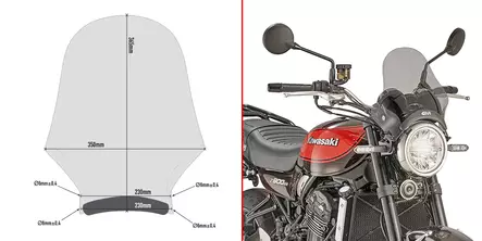 Givi Universal screen smoked 36.5 x 35 cm - Duell MP varaosat ja tarvikkeet - 100159 - 1