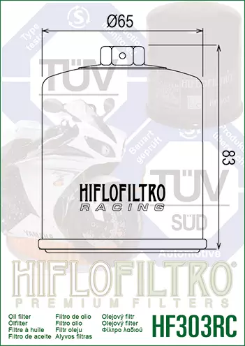 HiFlo öljynsuodatin HF303RC (Racing 17mm) - Duell MP varaosat ja tarvikkeet - 128299 - 1