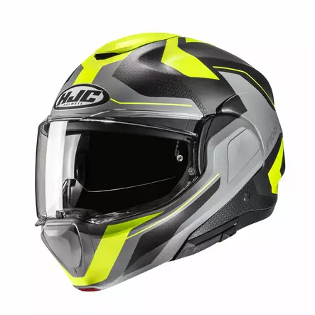 HJC Kypärä F100 Bios Musta/Fluo Keltainen MC3HSF, XL - Duell ajovarusteet - 56439 - 1