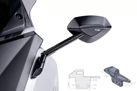Puig Adapter Left Side For Fairing Tmax 12'-13 - Duell MP varaosat ja tarvikkeet - 90679 - 1
