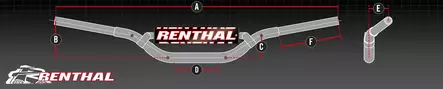 Renthal Ohjaustanko 611 XR70R/CRF70 Playbike 110cc Hopea - Duell MP varaosat ja tarvikkeet - 69479 - 1