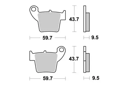 Sbs Jarrupalat Sintered Offroad - Duell MP varaosat ja tarvikkeet - 124059 - 1