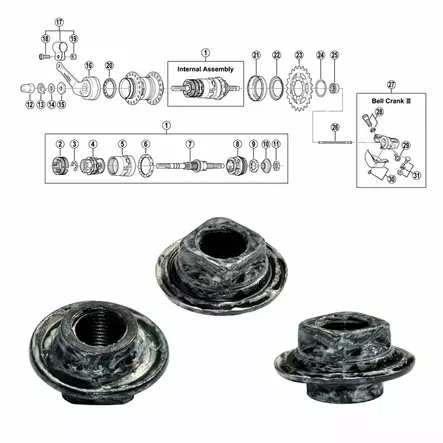 SHIMANO 3-v (SG-3C40/41) kuulakartio oikea pölysuojalla - Duell polkupyörien varaosat ja tarvikkeet - 52729 - 1