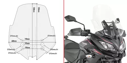 Specific screen transparent 53 x 48 cm (H x W) Versys 1000 (17) - Duell MP varaosat ja tarvikkeet - 100529 - 1