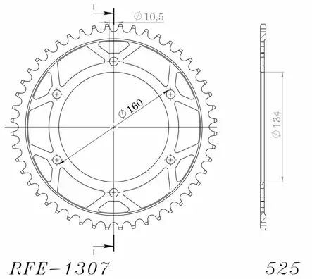 Supersprox / JT Teräs takaratas 1307.45 - Duell MP varaosat ja tarvikkeet - 119329 - 1