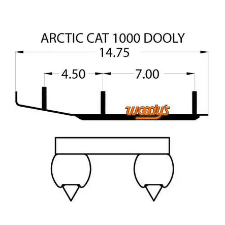 Woodys Dooly Arctic Cat Trail Ohjausrauta 6" 1kpl/pakkaus - Duell MK varaosat ja tarvikkeet - 22869 - 1