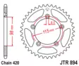 JT Takaratas Alumiini 7075 T6 Musta JTA894.46BLK - Duell MP varaosat ja tarvikkeet - 118439 - 1