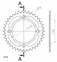 Supersprox Alu Takaratas KTM SX50 14- Oranssi 39 - Duell MP varaosat ja tarvikkeet - 118969 - 1